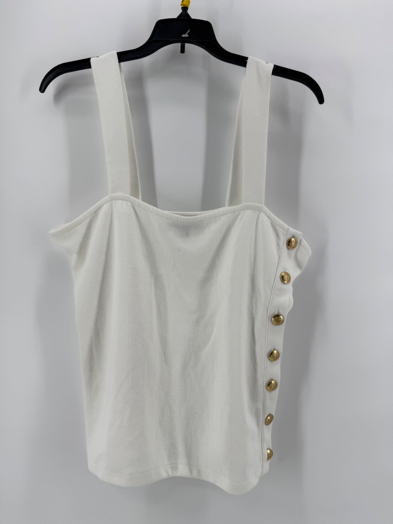 J. Crew White Top with Buttons on Side