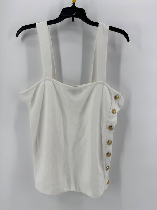 J. Crew White Top with Buttons on Side