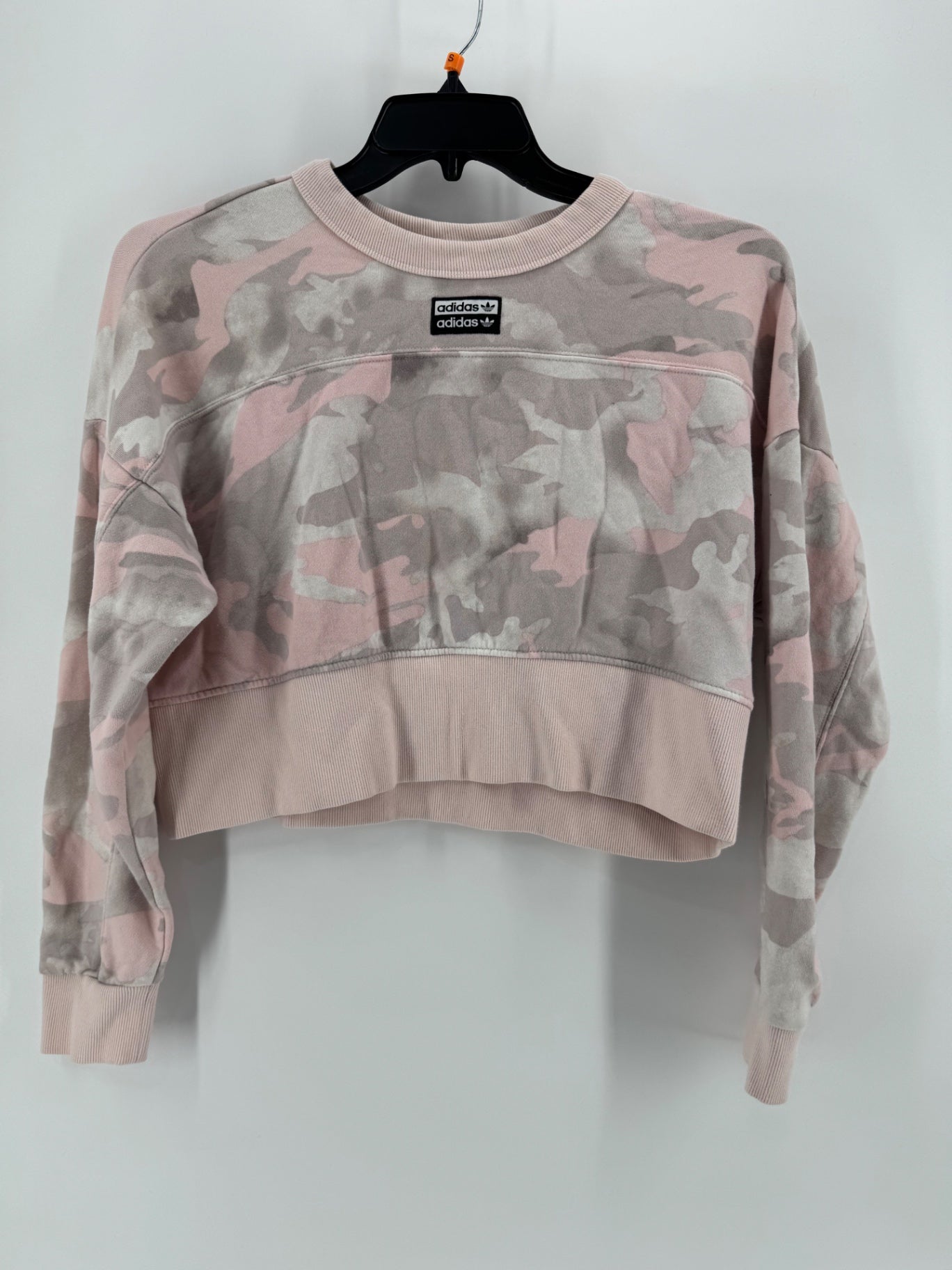 Adidas Pink Camo Athletic Crop Sweater