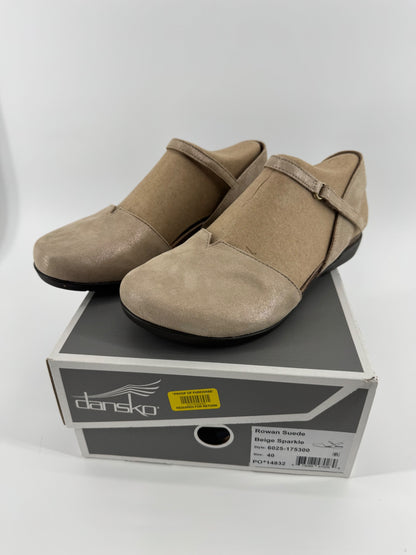 Dansko Rowan Suede Beige Sparkle Sandals