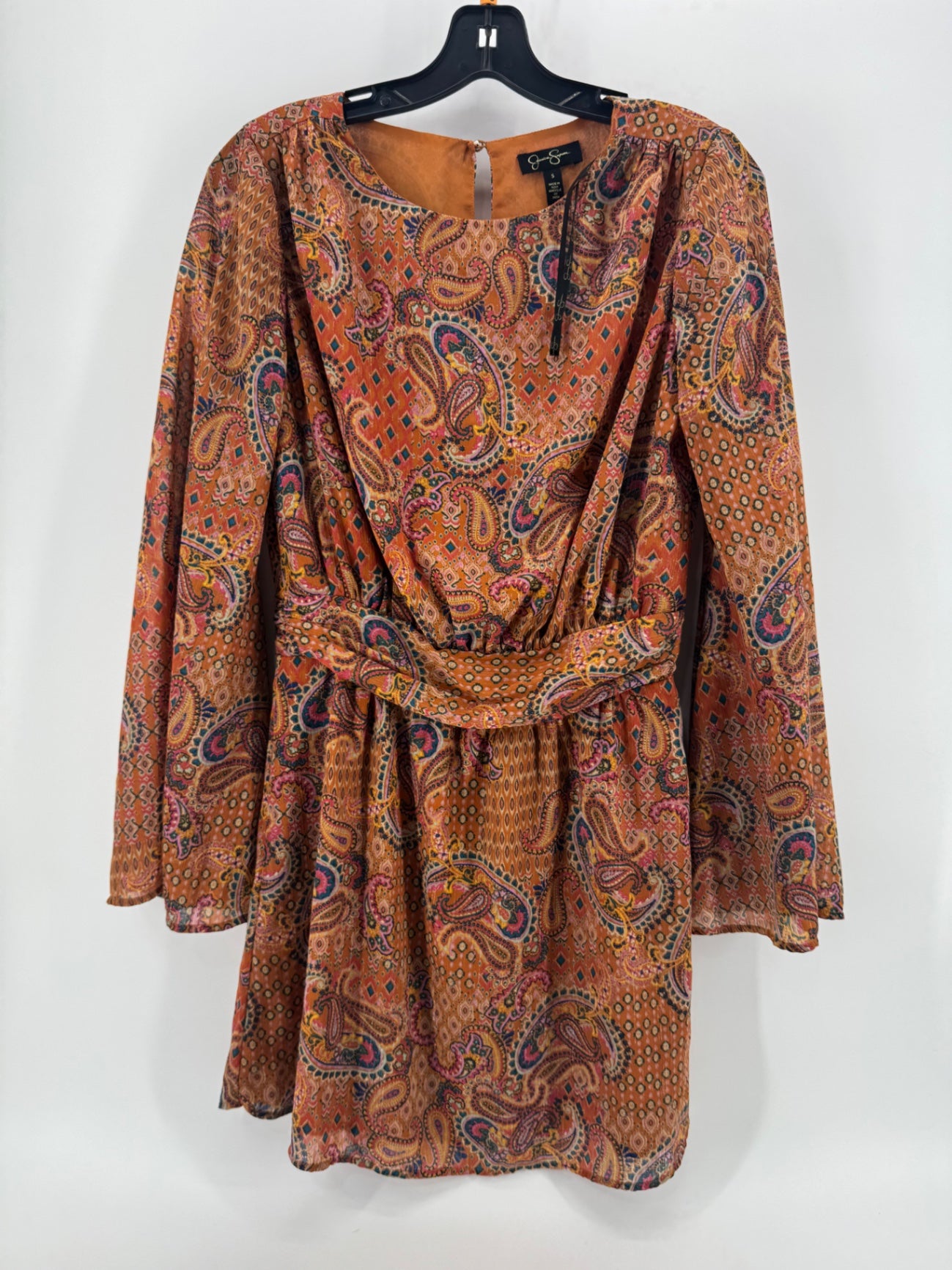 Jessica Simpson Orange Paisley Print Dress