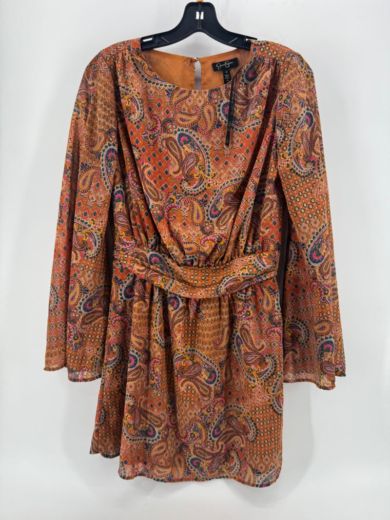 Jessica Simpson Orange Paisley Print Dress