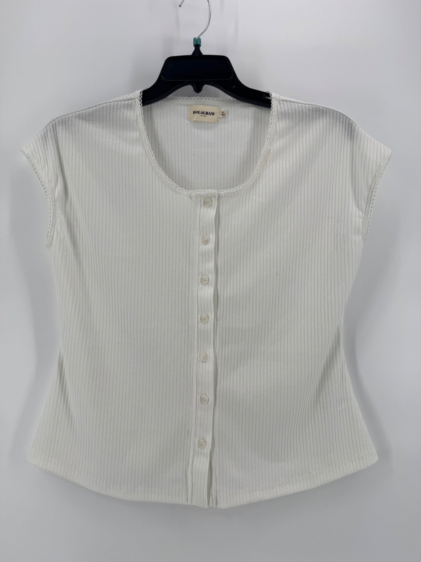 Polagram White Button Up Top