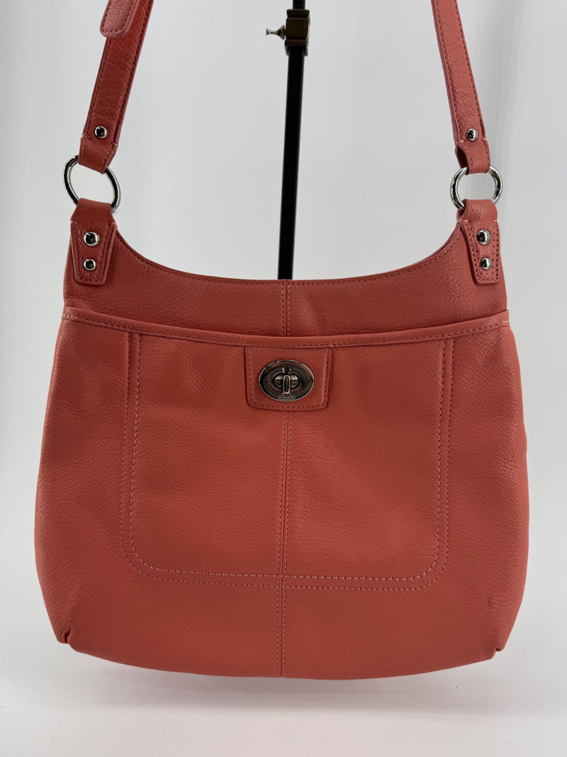 Coach Leather Coral/Peach Crossbody Purse