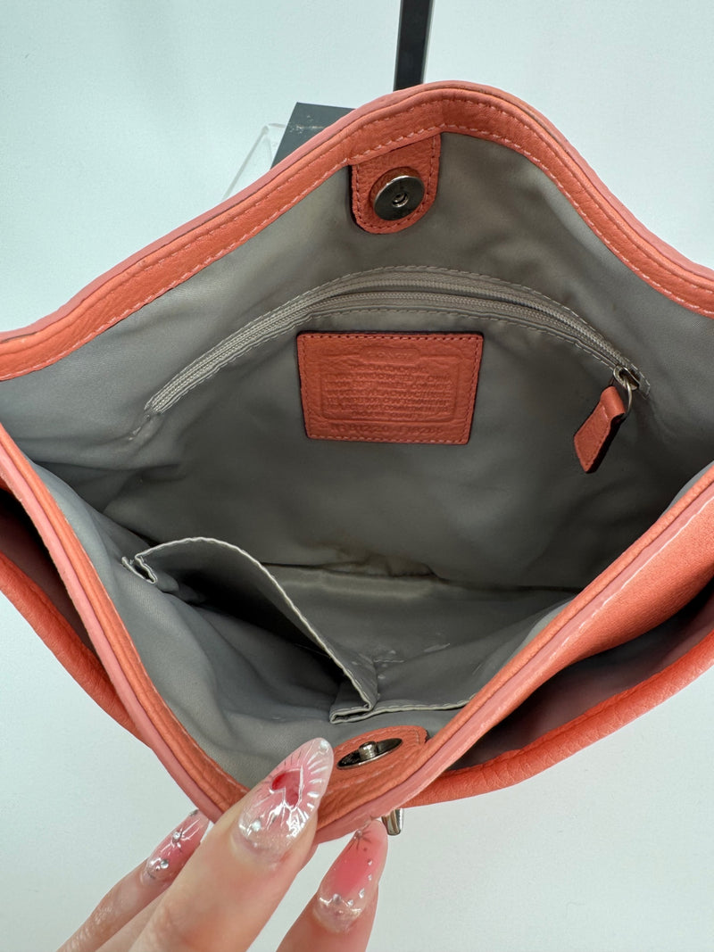 Coach Leather Coral/Peach Crossbody Purse