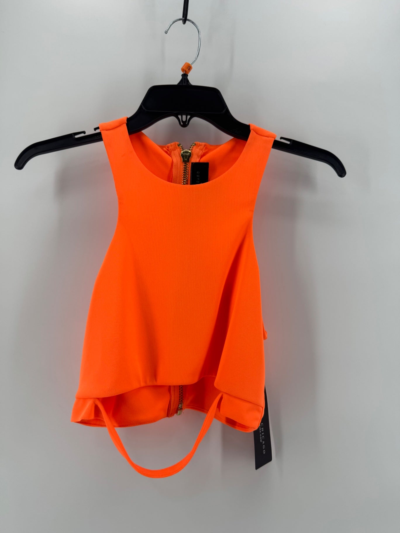 Akira Orange Zip Back Crop Top