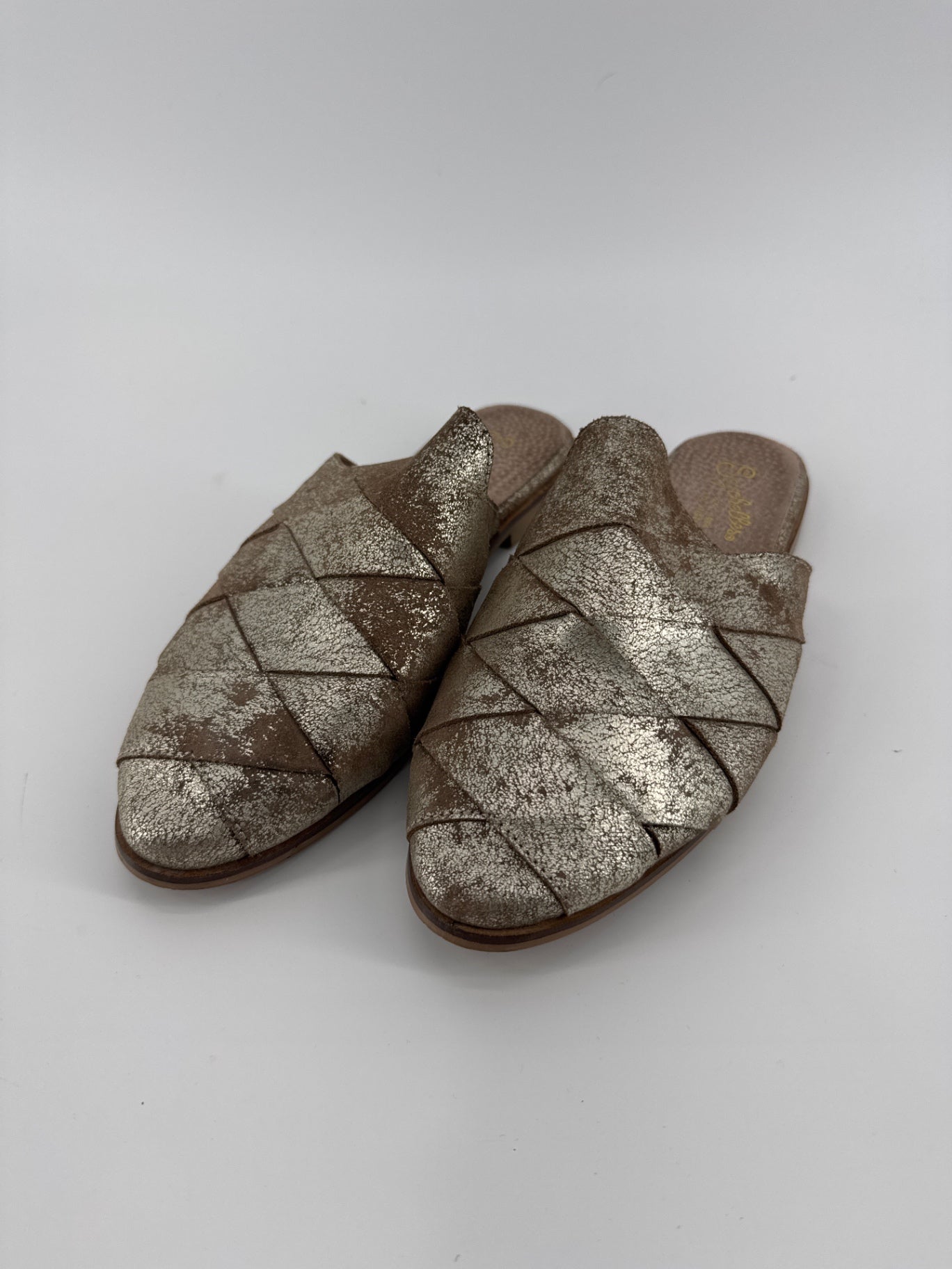 Seychelles Leather Gold Metallic Mules