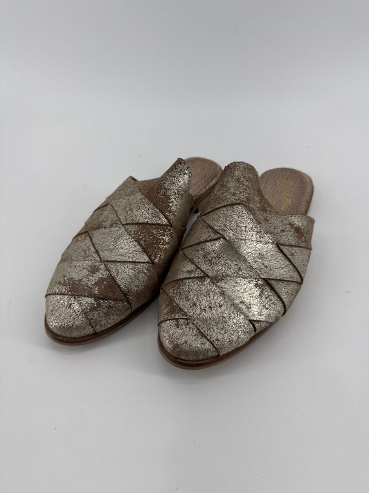 Seychelles Leather Gold Metallic Mules