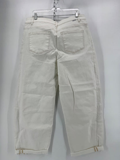 RISEN White High Waisted Barrel Jeans