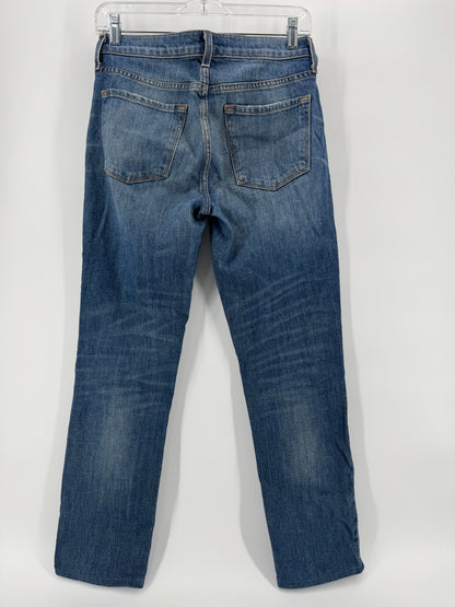 J Brand Straight Leg Distressed Cropped Jeans