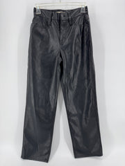 Madewell Black Faux Leather Straight Leg Pants