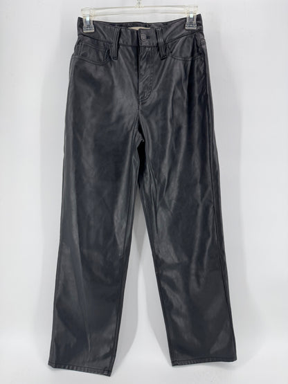 Madewell Black Faux Leather Straight Leg Pants