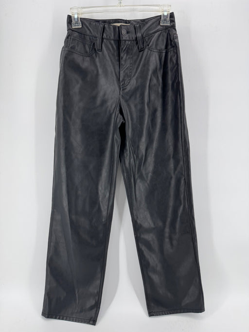 Madewell Black Faux Leather Straight Leg Pants