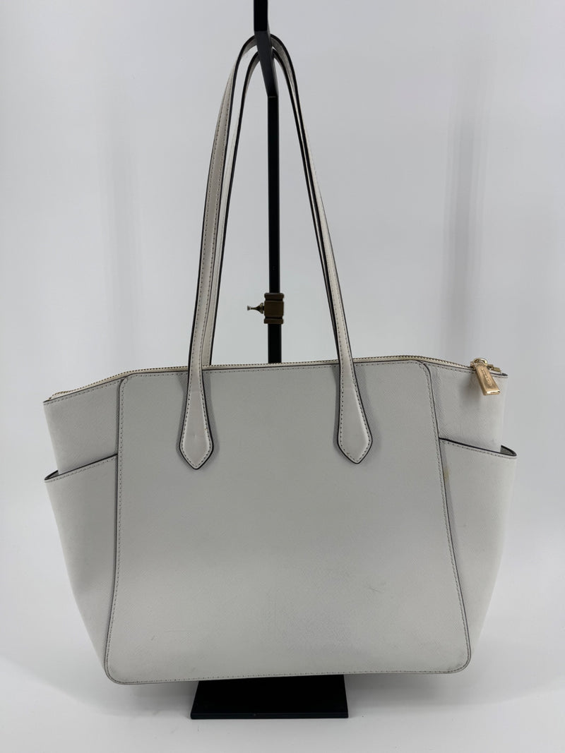 Michael Kors White Leather Tote Purse