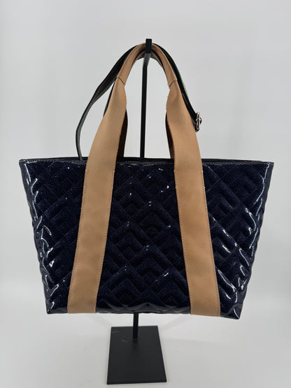 Consuela Navy Quilted Tote Bag