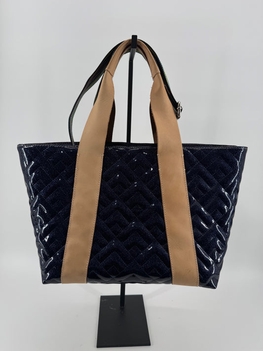 Consuela Navy Quilted Tote Bag