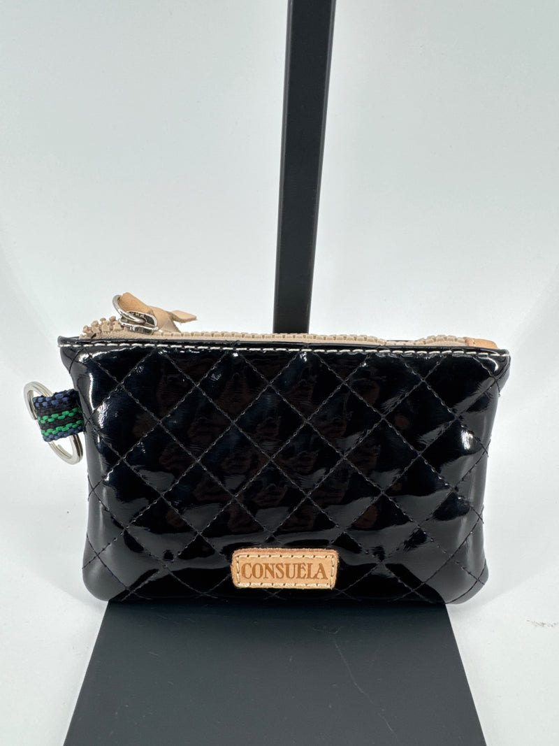 Consuela Black Quilted Keychain Wallet