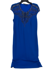 Roberto Cavalli Blue Beaded Midi Dress Size 46