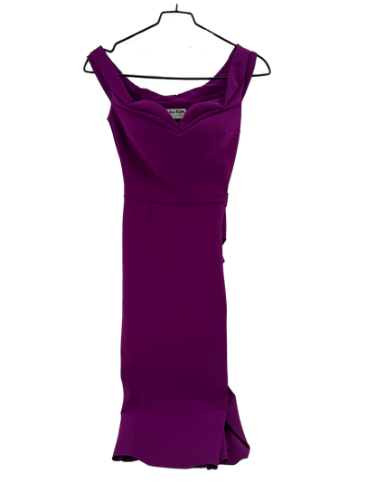 Chiara Boni Purple Side Ruffle Sleeveless Dress Size 40