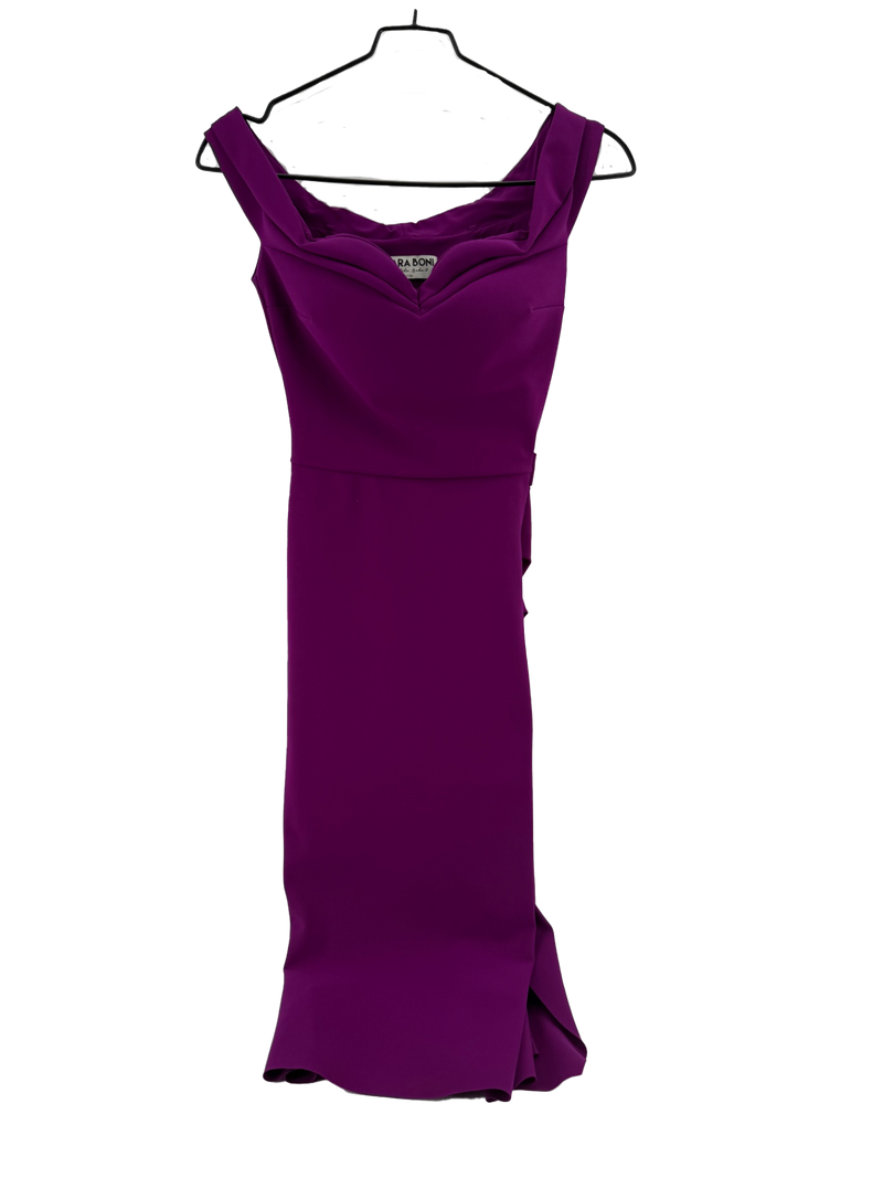 Chiara Boni Purple Side Ruffle Sleeveless Dress Size 40