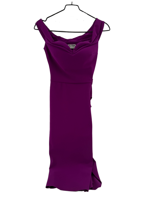 Chiara Boni Purple Side Ruffle Sleeveless Dress Size 40