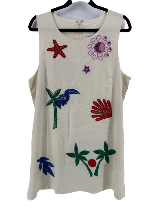 Johnny Was Linen Cassady Tank Top Size Large