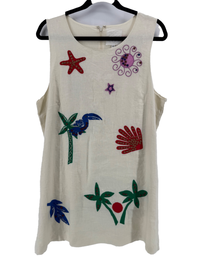 Johnny Was Linen Cassady Tank Top Size Large