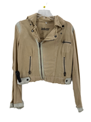 Jakett New York Tan Asymmetric Jacket Size Medium