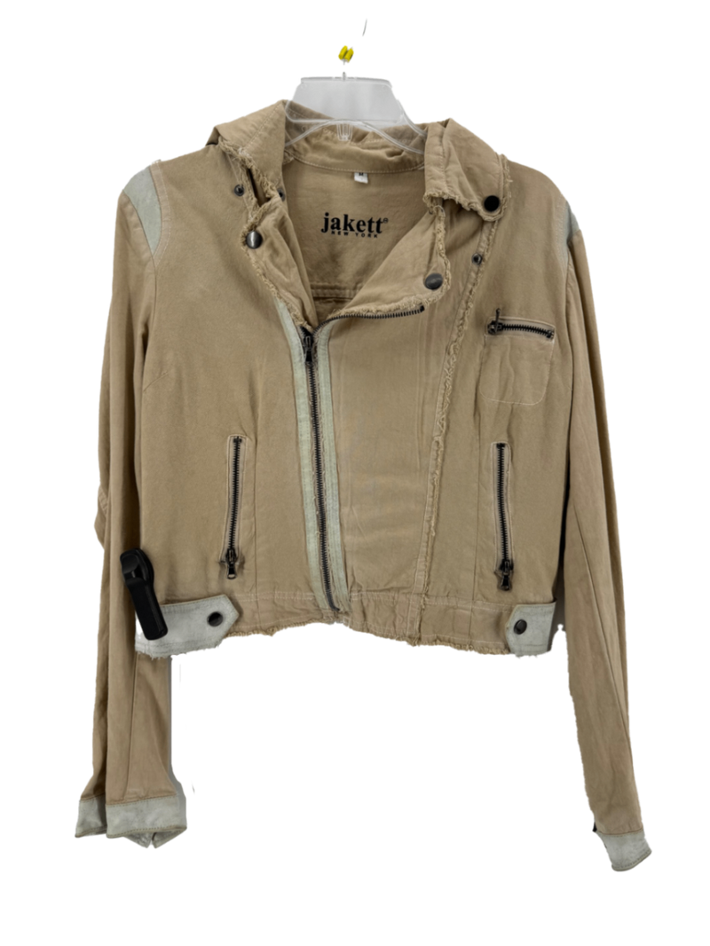 Jakett New York Tan Asymmetric Jacket Size Medium