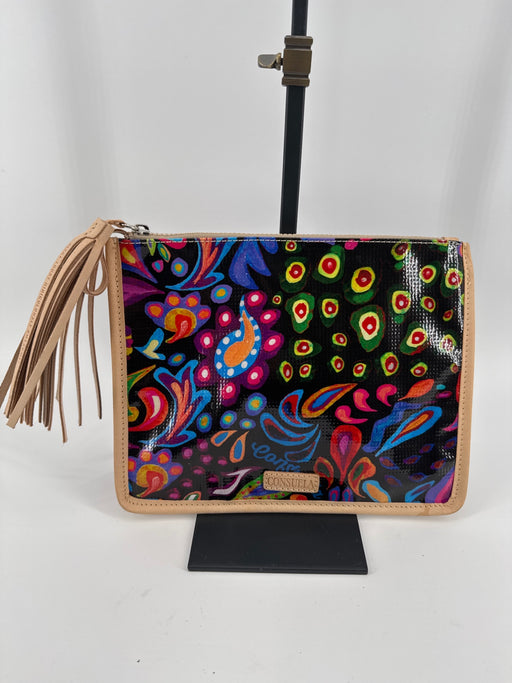Consuela Multicolored Oilcloth Clutch