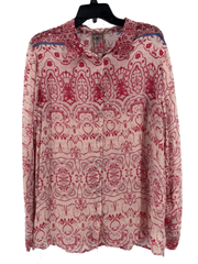 Johnny Was Red/Pink Long Sleeve Button Up Size Large