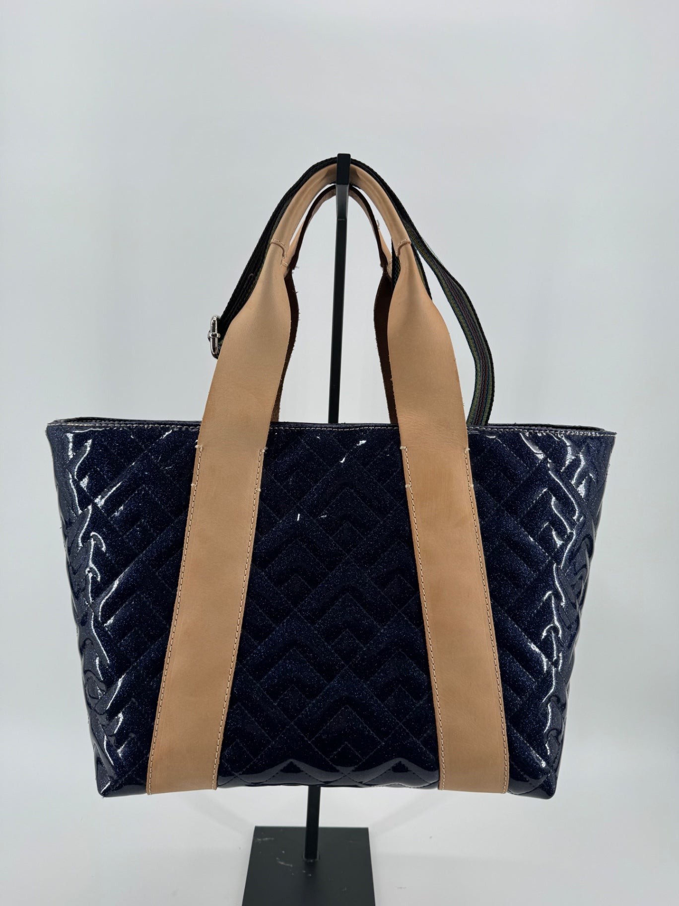 Consuela Navy Quilted Tote Bag