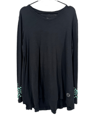 Double D Ranch Black Turquoise Studded Tunic Size Large