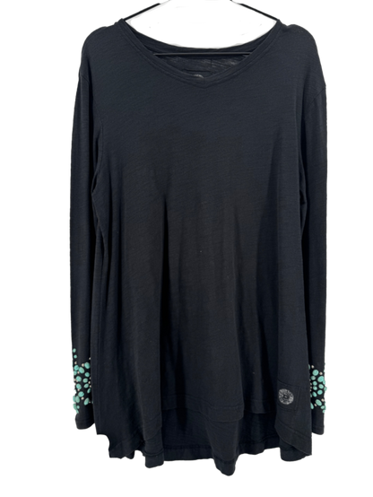Double D Ranch Black Turquoise Studded Tunic Size Large