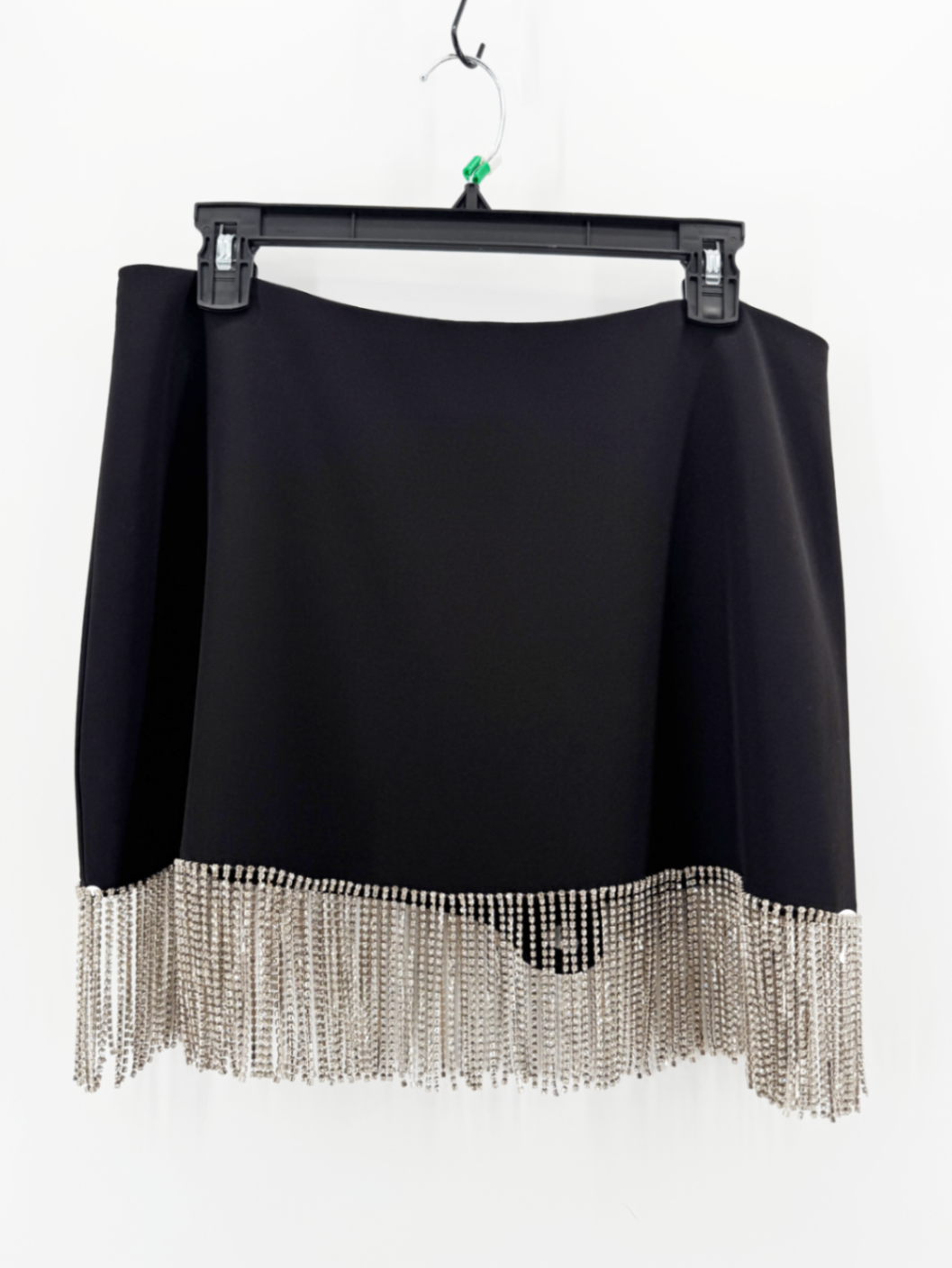 Gianni Bini Rhinestone Fringe Black Skirt Size 12