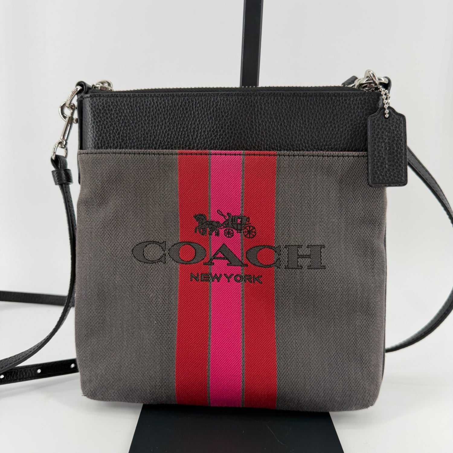 Coach Canvas Striped Crossbody