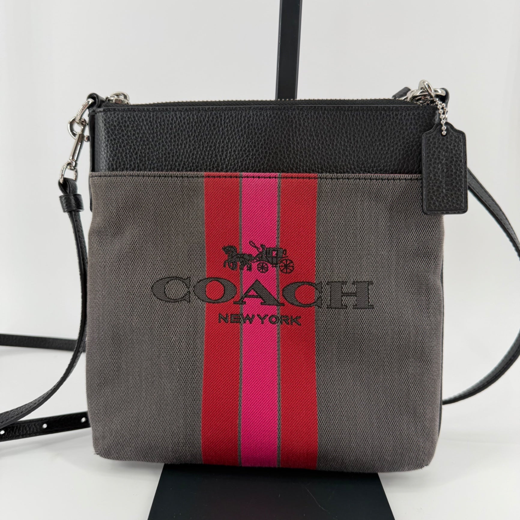 Coach Canvas Striped Crossbody