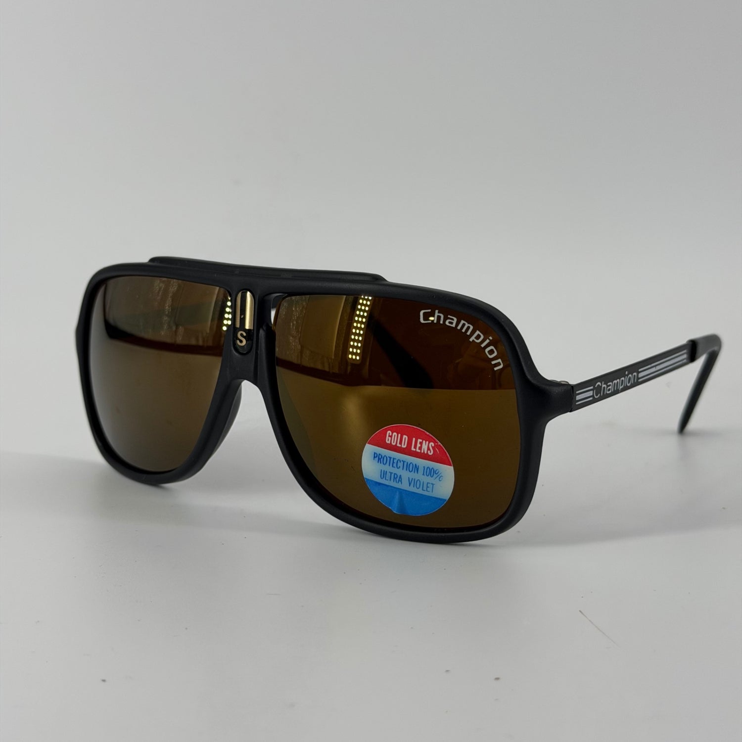 Champion New Old Stock 80s Black Sunglasses