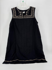J.Jill Black Linen Embroidered Dress