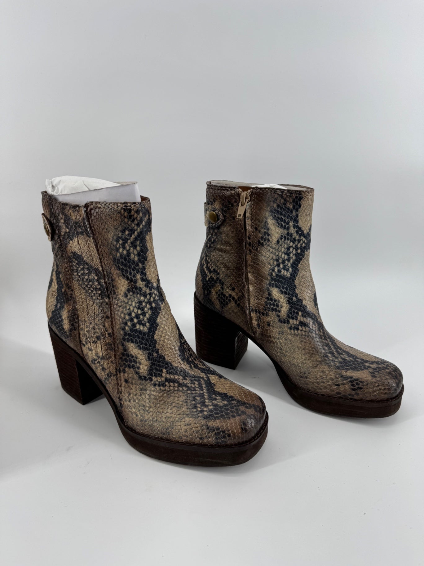 Zodiac Snakeskin Ankle Boots