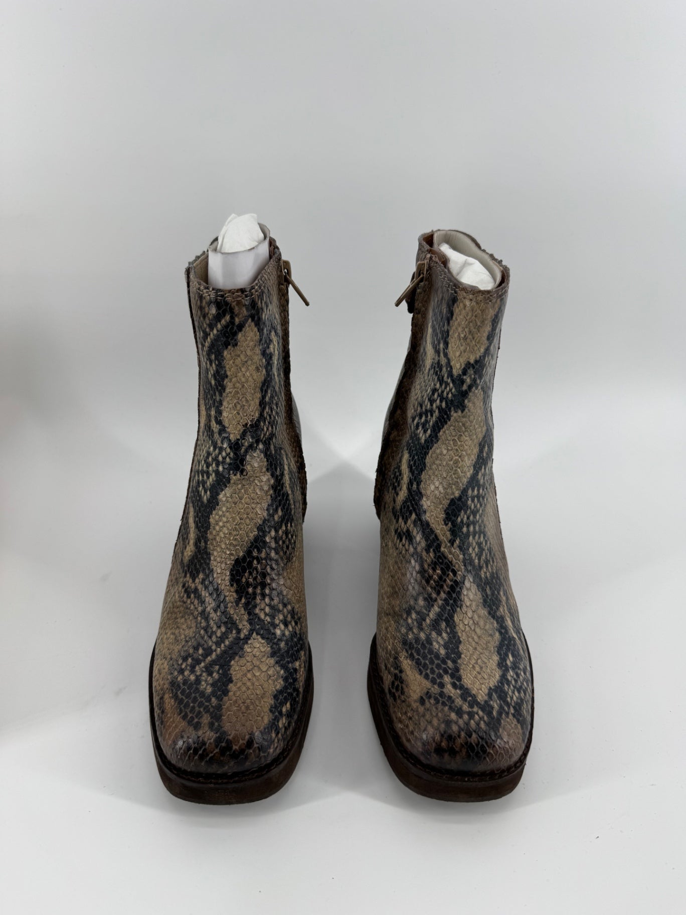 Zodiac Snakeskin Ankle Boots