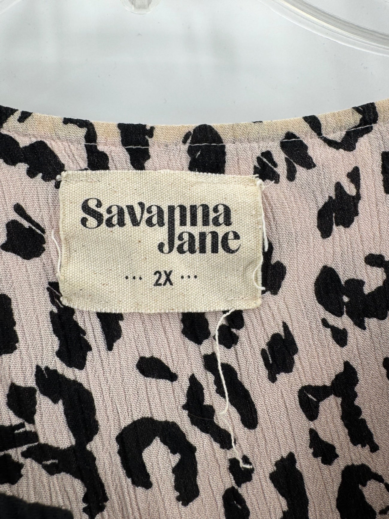Savanna Jane Black Leopard/Embroidery Top