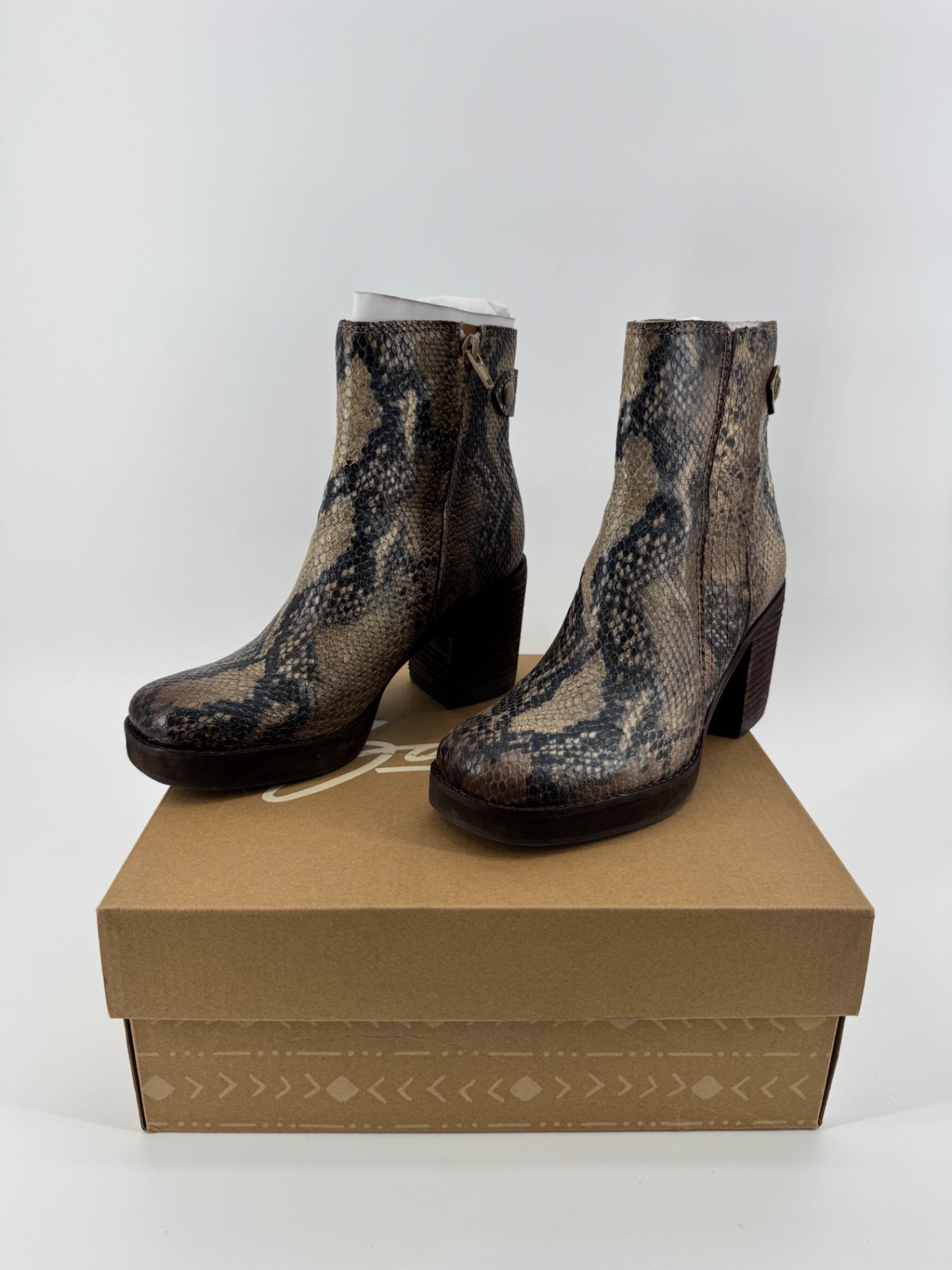 Zodiac Snakeskin Ankle Boots
