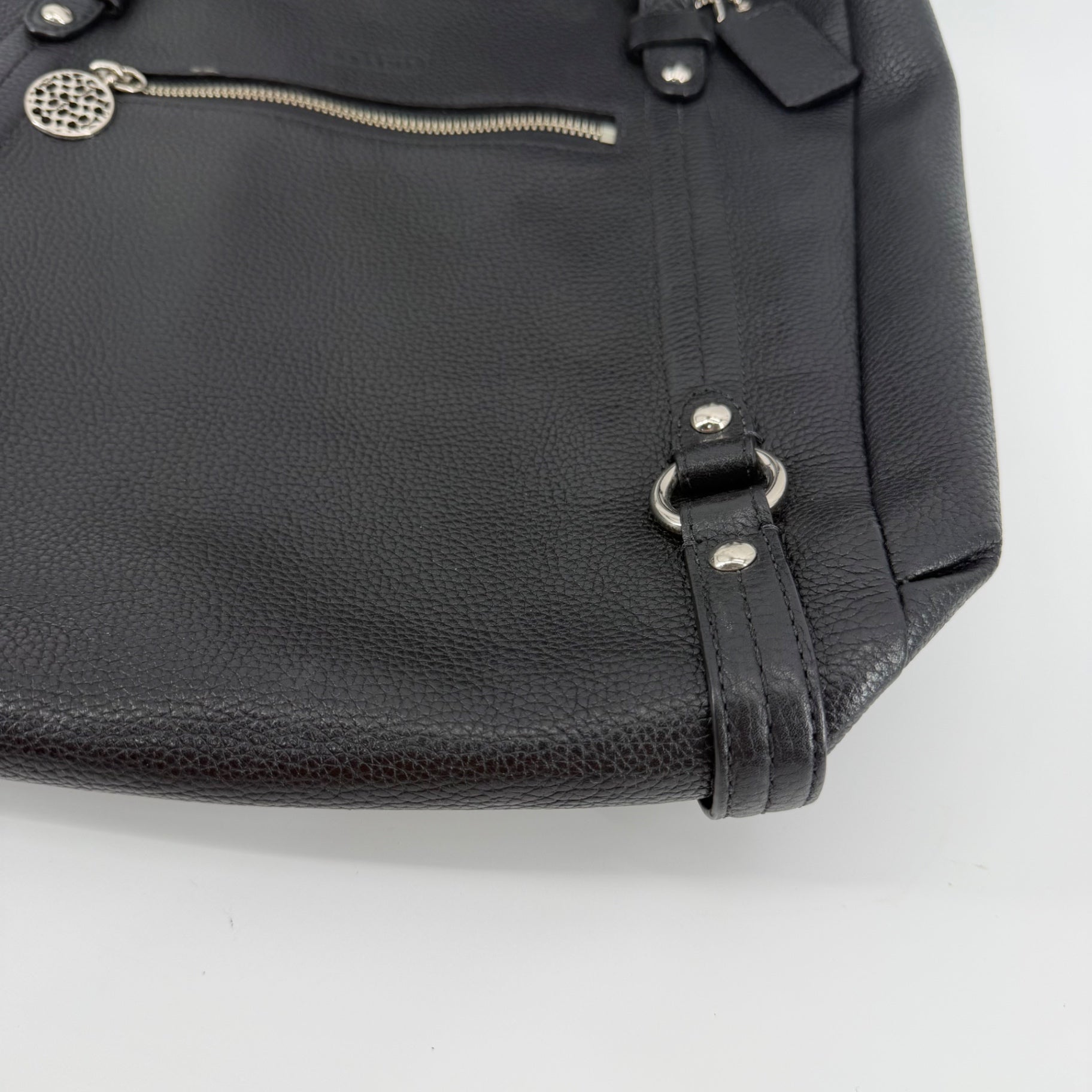 Coach Large Black Pebbled Leather Convertible Crossbody
