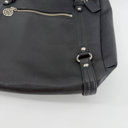Coach Large Black Pebbled Leather Convertible Crossbody