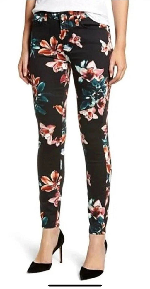 7 FOR ALL MANKIND The Ankle Skinny Floral Jeans Womens Size 24
