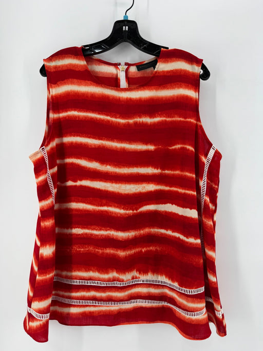 Donna Karan Red Striped Sleeveless Top