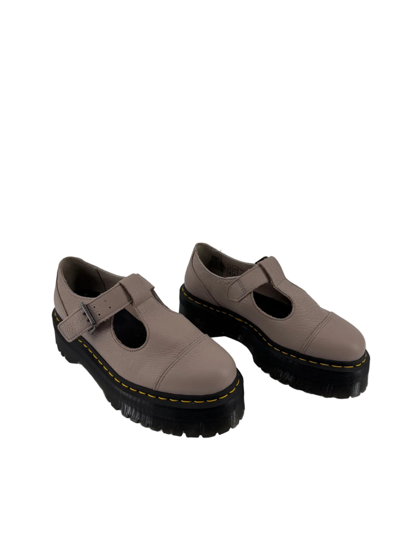 Dr. Martens Taupe Mary Jane Platforms Size 8