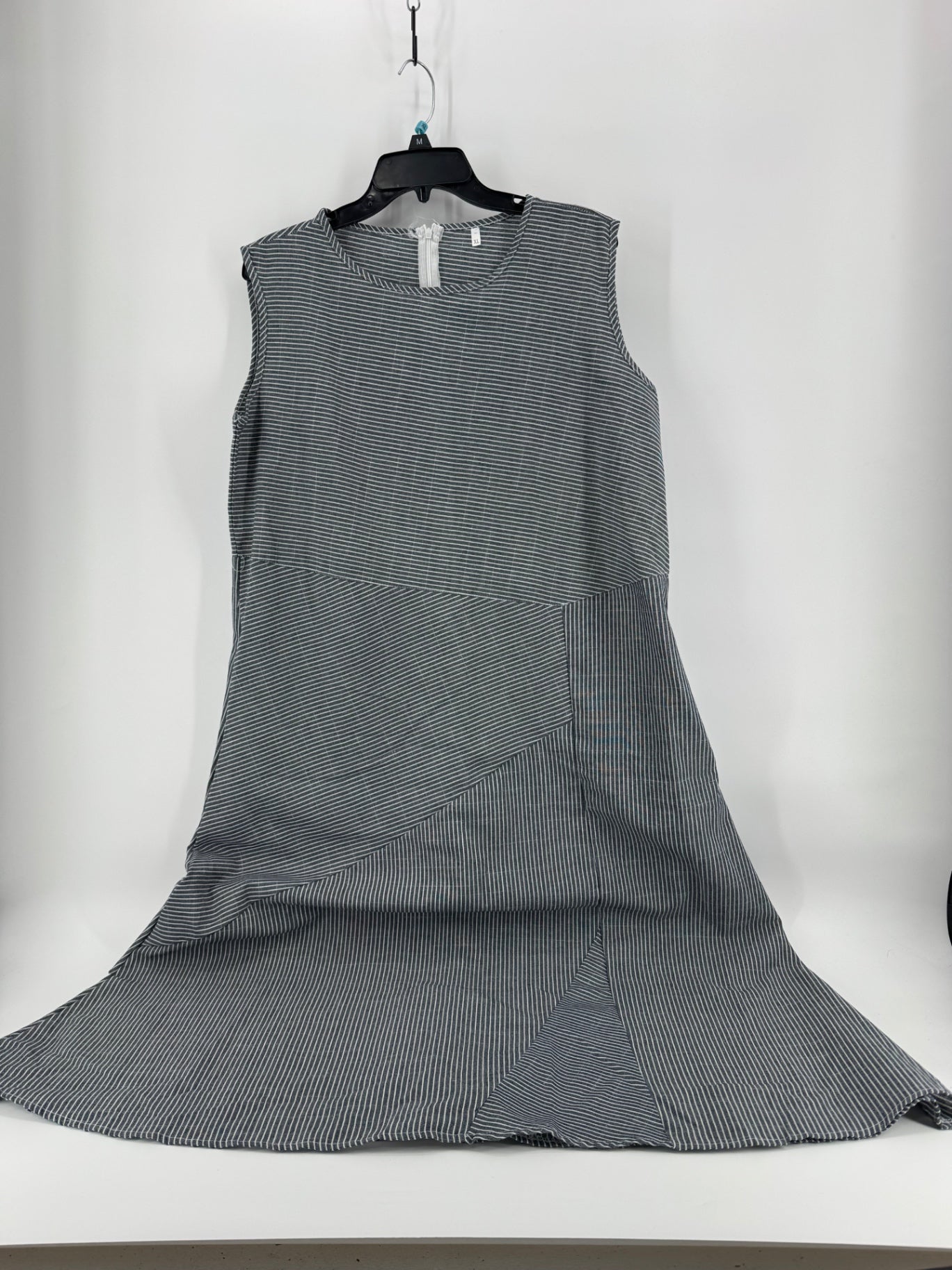 Unbranded Gray Striped Sleeveless Dress