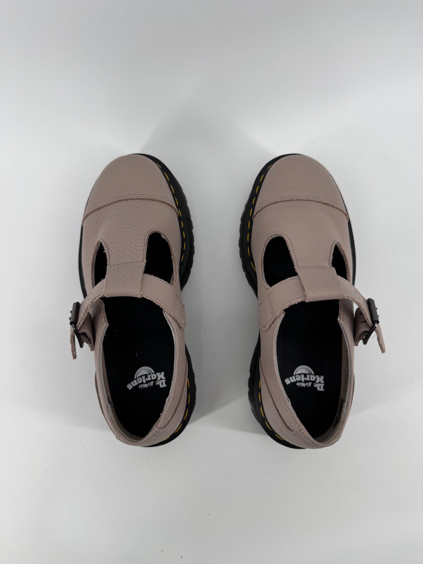 Dr. Martens Taupe Mary Jane Platforms